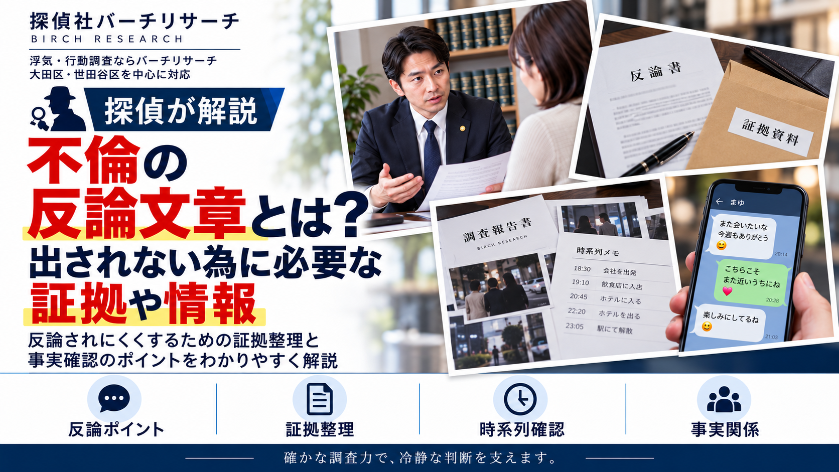 不倫の反論文書とは。反論に備える証拠・情報と時系列記録