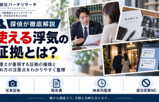 弁護士が求める浮気の証拠。写真、調査報告書、日時や行動の記録について解説